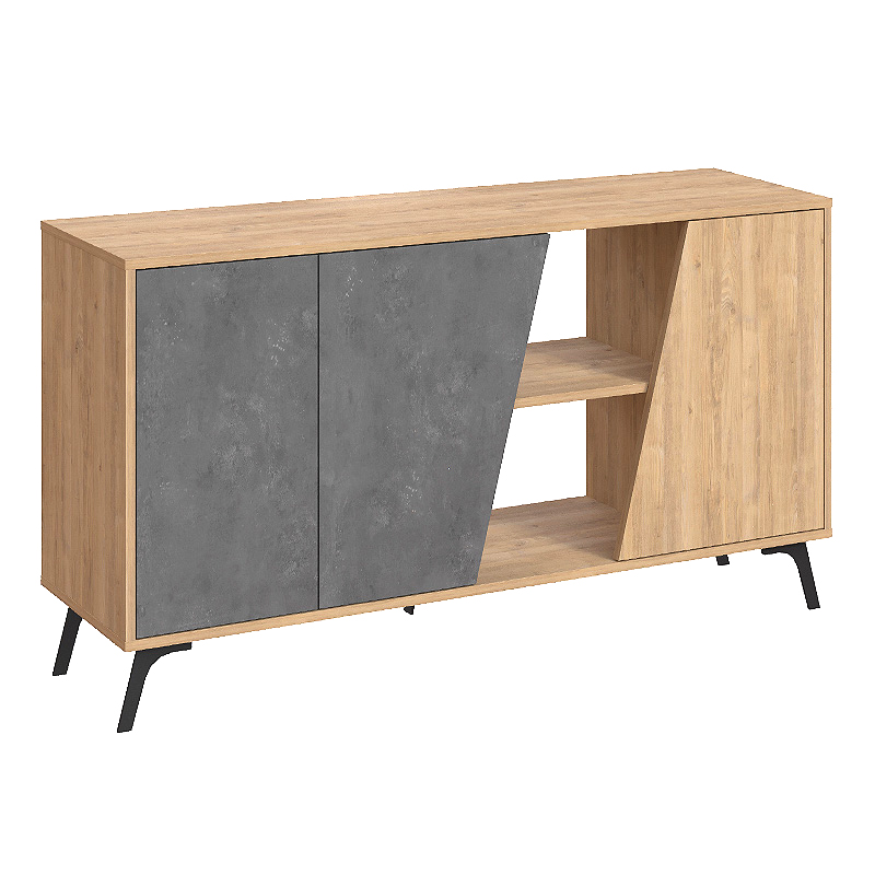 Fiona Megapap melamine buffet in oak - retro grey color 150x35,6x82cm.