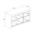 Μπουφές Galatea Megapap χρώμα λευκό - μαύρο rebab 120x45x75εκ.