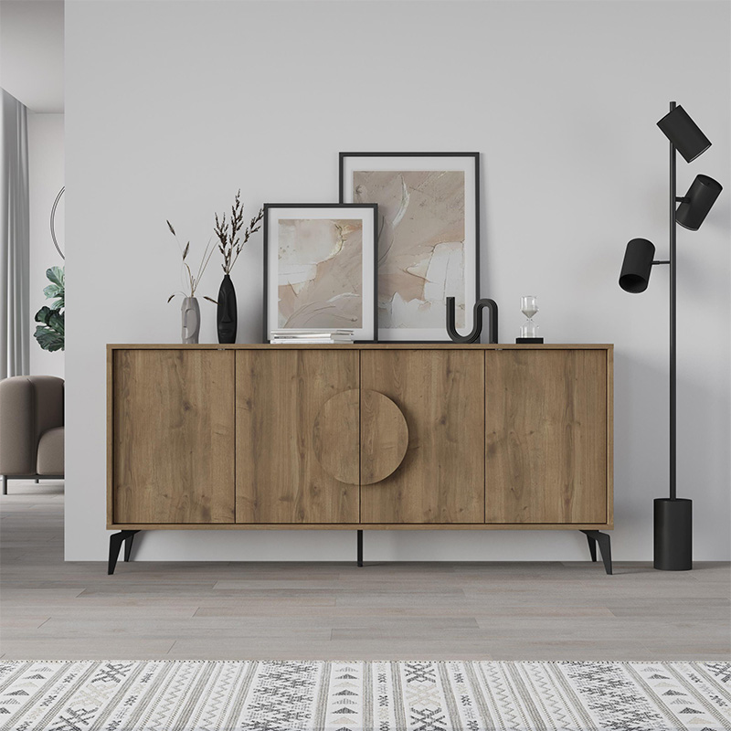 Μπουφές Gora Megapap χρώμα ανοιχτό καρυδί 180x35,6x82εκ.