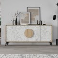 Gora Megapap melamine buffet in oak - white marble effect color 180x35,6x82cm.