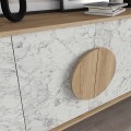 Gora Megapap melamine buffet in oak - white marble effect color 180x35,6x82cm.