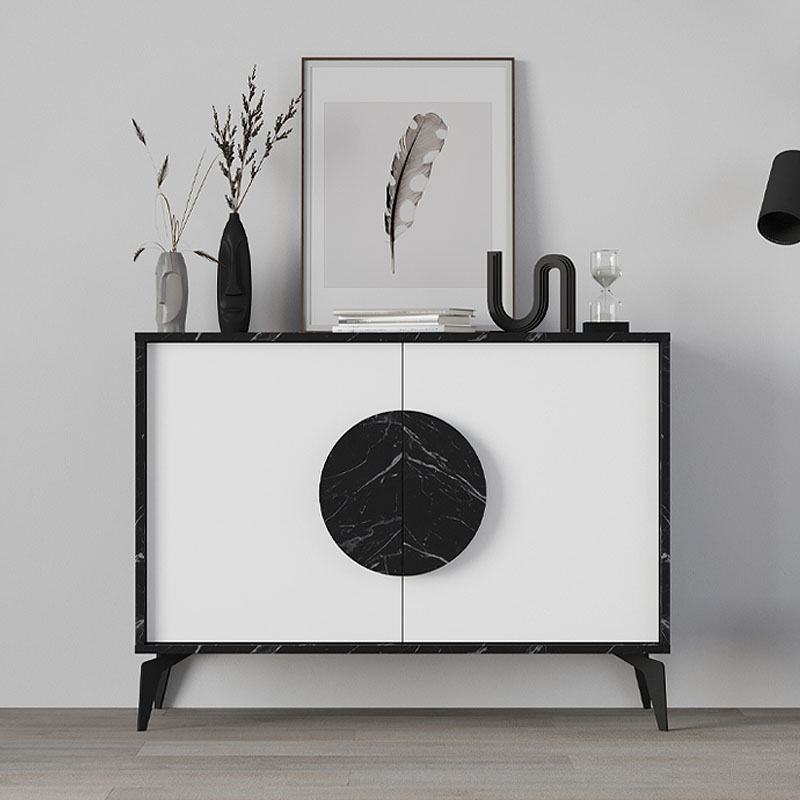 Gora Megapap melamine buffet in black marble - white color 110x35,6x82cm.