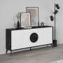 Μπουφές Gora Megapap χρώμα μαύρο εφέ μαρμάρου - λευκό 180x35,6x82εκ.