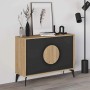 Μπουφές Gora Megapap χρώμα sapphire oak - silky black 110x40x82εκ.