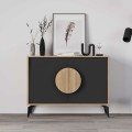 Μπουφές Gora Megapap χρώμα sapphire oak - silky black 110x40x82εκ.