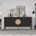 Gora Megapap melamine console in sapphire oak - silky black color 180x40x82cm.