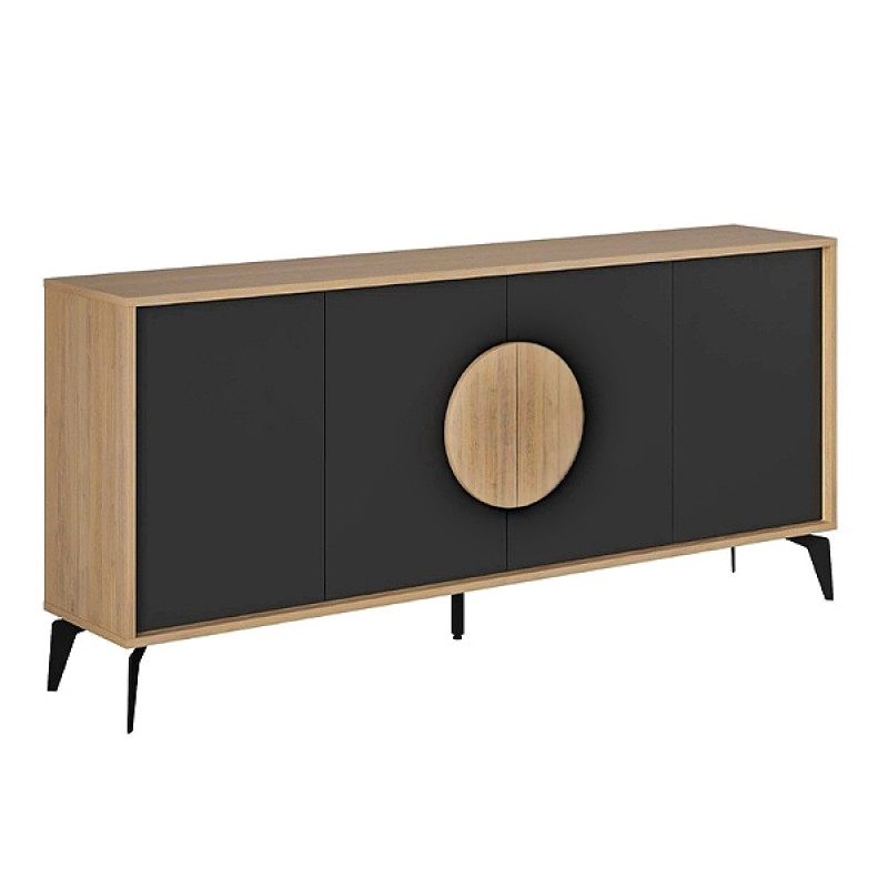 Gora Megapap melamine console in sapphire oak - silky black color 180x40x82cm.