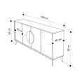 Gora Megapap melamine console in sapphire oak - silky black color 180x40x82cm.