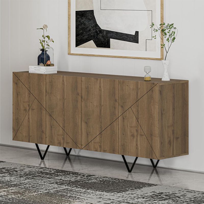 Jakomen Megapap melamine sideboard in light brown color 180x41.7x80cm.