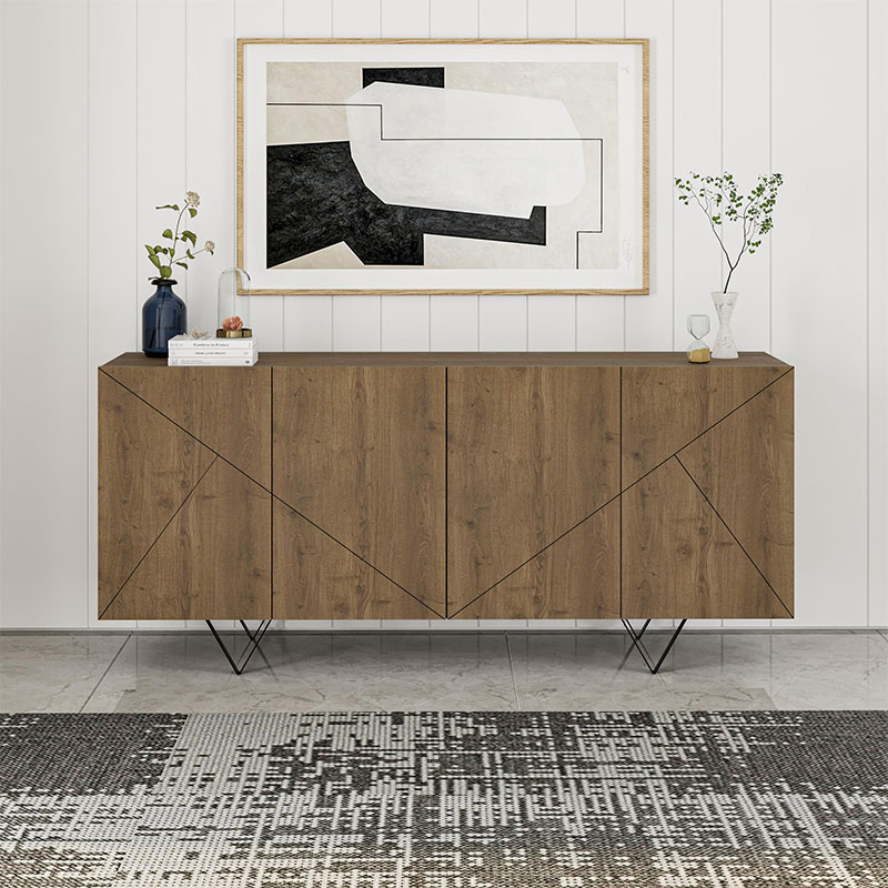 Jakomen Megapap melamine sideboard in light brown color 180x41.7x80cm.