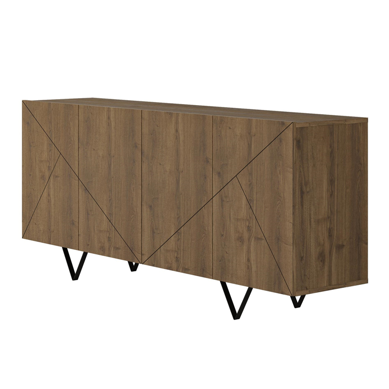 Jakomen Megapap melamine sideboard in light brown color 180x41.7x80cm.