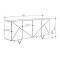 Jakomen Megapap melamine sideboard in light brown color 180x41.7x80cm.