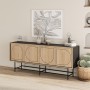 Joji Megapap melamine console in sapphire oak - silky black color 186,8x40x77,6cm.