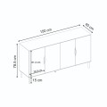 Μπουφές Marquise Megapap χρώμα sandstone 150x40x78,5εκ.