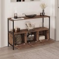 Mars Megapap melamine console in rustic smoked color 122x36x80.1cm.