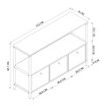 Mars Megapap melamine console in rustic smoked color 122x36x80.1cm.