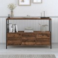Mars Megapap melamine console in rustic smoked color 122x36x80.1cm.