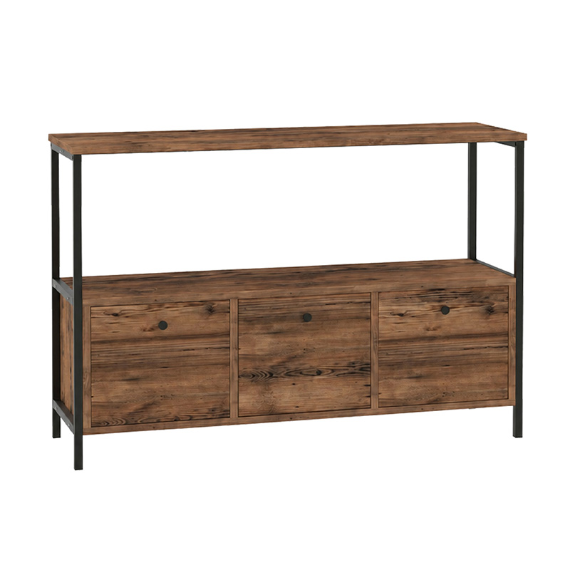 Mars Megapap melamine console in rustic smoked color 122x36x80.1cm.