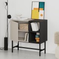 Μπουφές Mona Megapap χρώμα sandstone - black wood 81x40x80εκ.