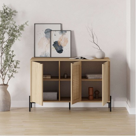 Μπουφές Naive Megapap χρώμα sapphire oak 126x40x80εκ.