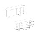 Μπουφές Orontes Megapap χρώμα ανθρακί 160x35,2x80εκ.