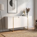 Μπουφές Orontes Megapap χρώμα λευκό - χρυσό 160x35,2x80εκ.