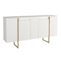 Μπουφές Orontes Megapap χρώμα λευκό - χρυσό 160x35,2x80εκ.