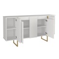 Μπουφές Orontes Megapap χρώμα λευκό - χρυσό 160x35,2x80εκ.