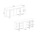 Μπουφές Orontes Megapap χρώμα λευκό - χρυσό 160x35,2x80εκ.
