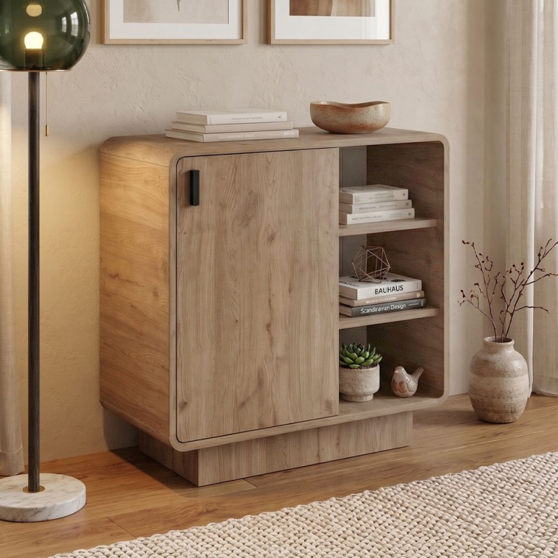 Rovel Megapap melamine console in sepet oak color 80.3x39x80.4cm.