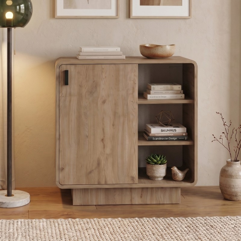 Rovel Megapap melamine console in sepet oak color 80.3x39x80.4cm.