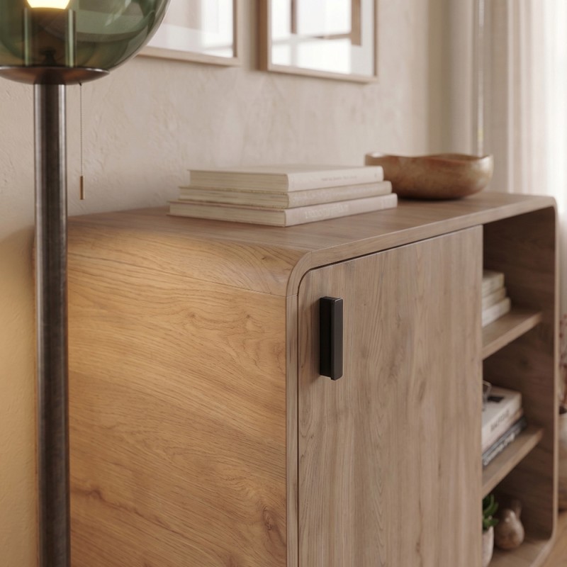 Rovel Megapap melamine console in sepet oak color 80.3x39x80.4cm.