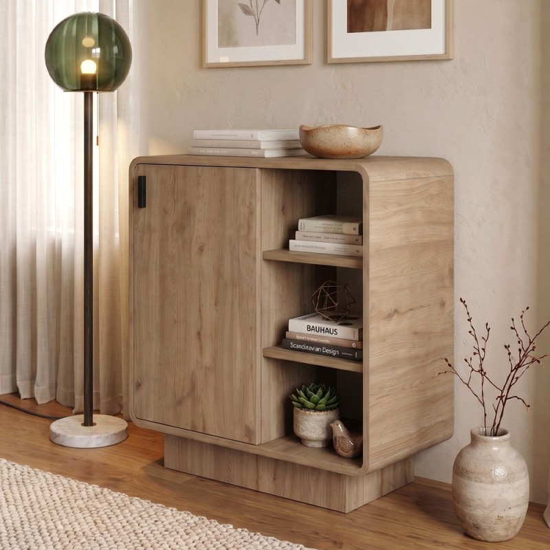 Rovel Megapap melamine console in sepet oak color 80.3x39x80.4cm.