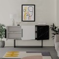 Tontini Megapap melamine buffet in white - black marble effect color 150x42x79,5cm.