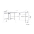 Ursula Megapap melamine buffet in walnut color 180x40x77,6cm.