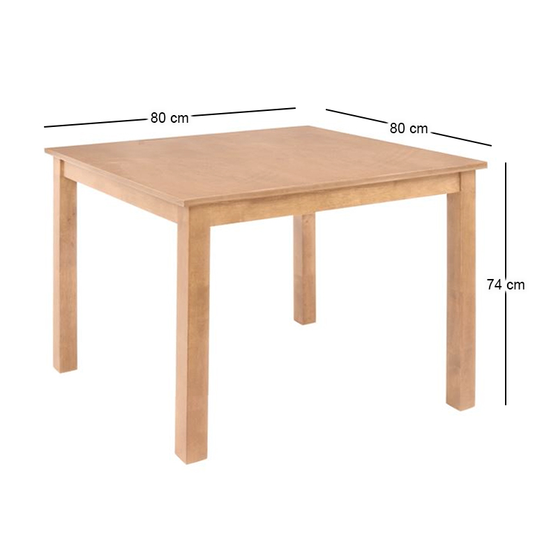 NATURALE Table 80x80cm Mdf Oak Color