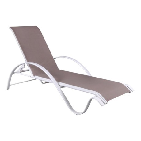 NEXT ALU Lounger White/Textilene Cappuccino