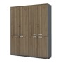Venturo Megapap melamine office bookcase with doors in athracite - walnut color 160x40x200cm.