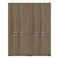 Venturo Megapap melamine office bookcase with doors in athracite - walnut color 160x40x200cm.