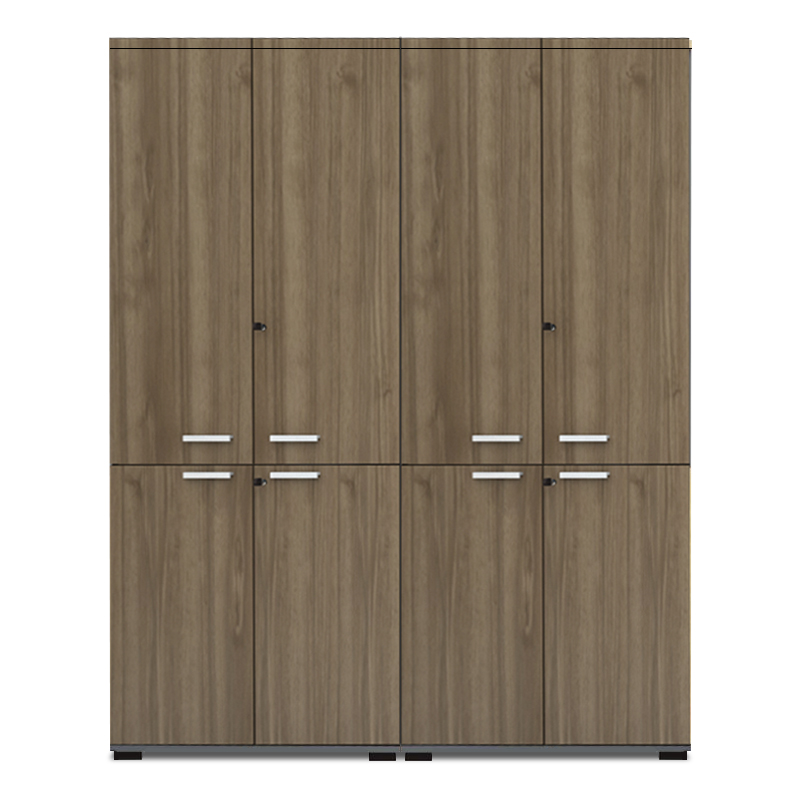 Venturo Megapap melamine office bookcase with doors in athracite - walnut color 160x40x200cm.