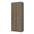 Venturo Megapap melamine office bookcase with doors in athracite - walnut color 80x40x200cm.