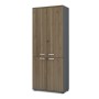 Venturo Megapap melamine office bookcase with doors in athracite - walnut color 80x40x200cm.