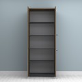 Venturo Megapap melamine office bookcase with doors in athracite - walnut color 80x40x200cm.