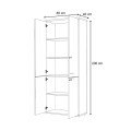 Venturo Megapap melamine office bookcase with doors in athracite - walnut color 80x40x200cm.
