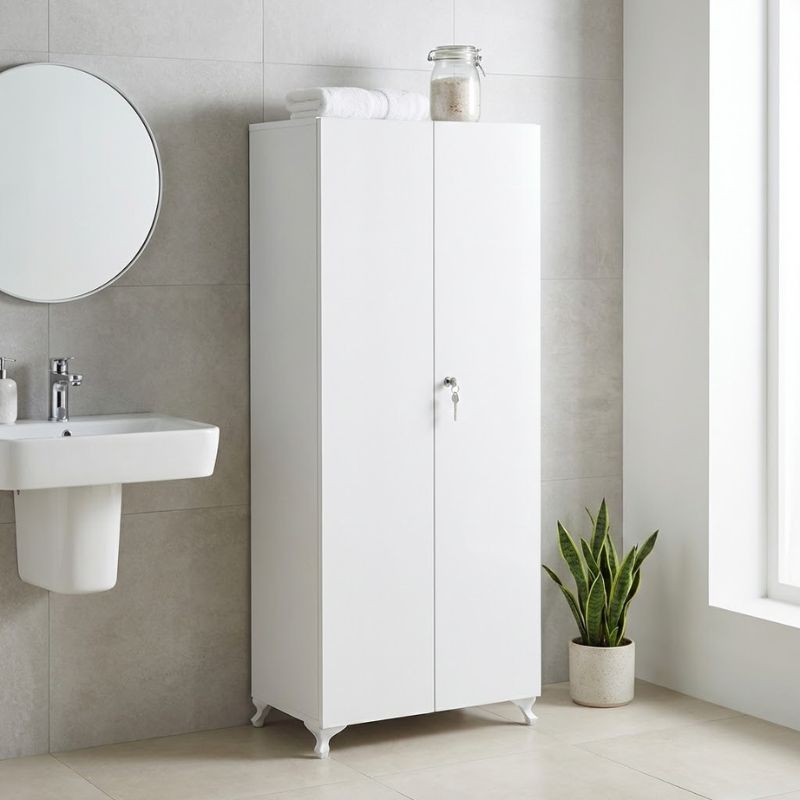 Cilem Megapap melamine wardrobe - shoe rack in white color 70x32x188cm