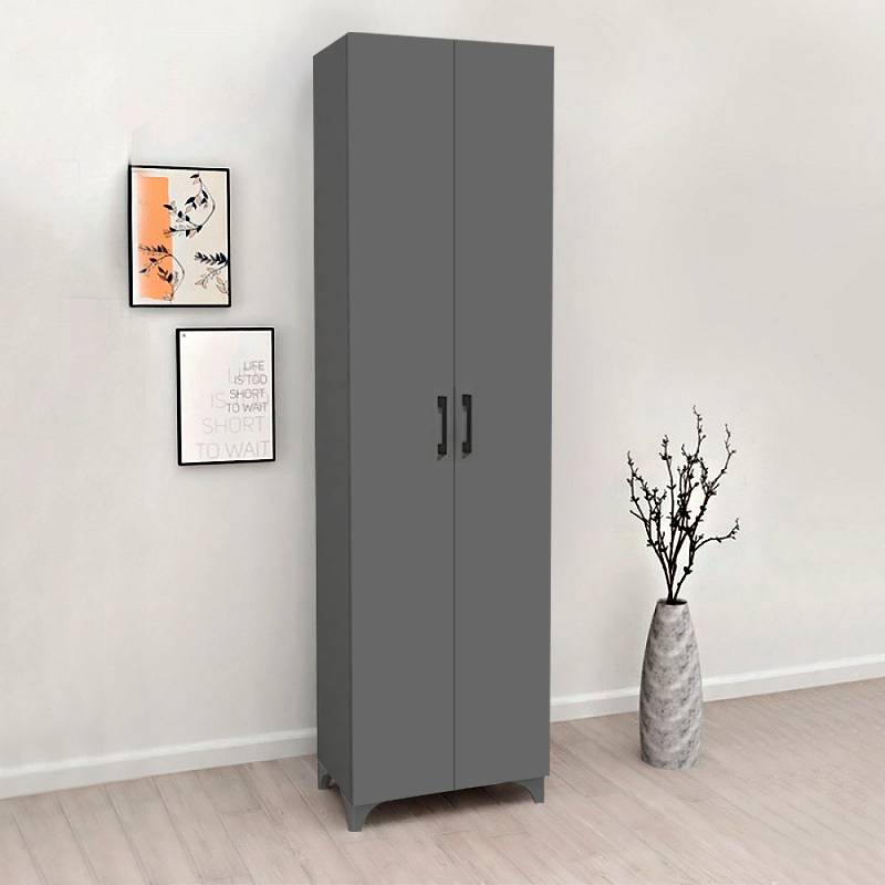 Lilly Megapap melamine wardrobe - shoe rack in anthracite color 49x32x178cm