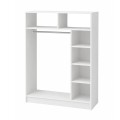 Dual Megapap melamine open wardrobe - hall stand in white color 120x40.3x150cm.