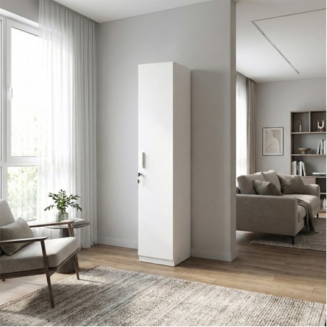 Emeril Megapap melamine wardrobe in white color 35x42x180cm.