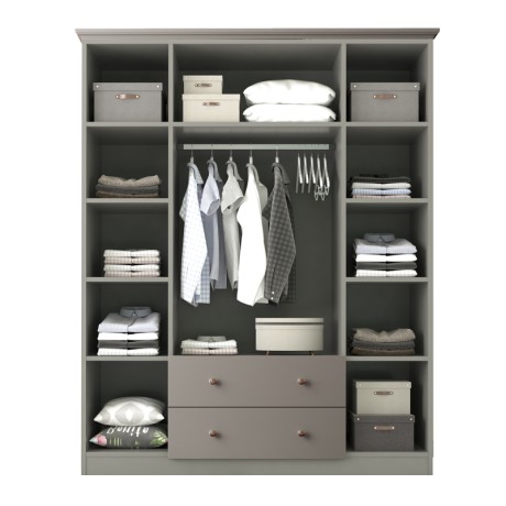 Emily Megapap 4 doors wardrobe with mirror in anthracite color 140x50x210cm.