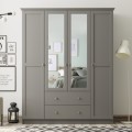 Emily Megapap 4 doors wardrobe with mirror in anthracite color 140x50x210cm.